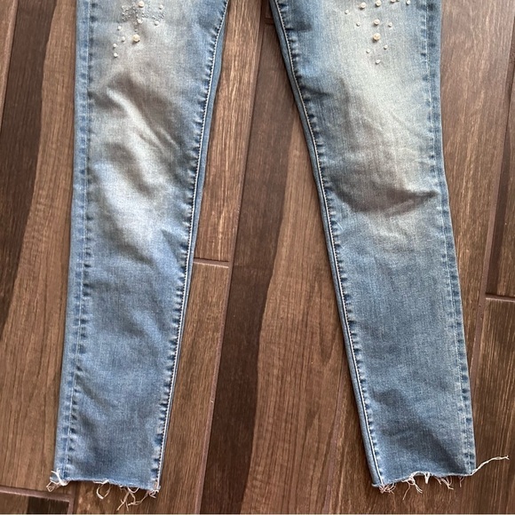 DRIFTWOOD Jackie Pearl Embellished Skinny Jeans Raw Hems Sz 26 - Picture 5 of 9